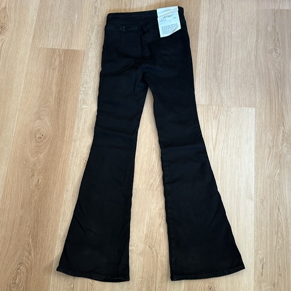 NWT FRAME Denim Black High-Rise Jet Set Flare Jeans Sz 1 - Picture 5 of 6